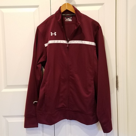 Under Armour Other - Under Armour Burgundy and White Zip Jacket